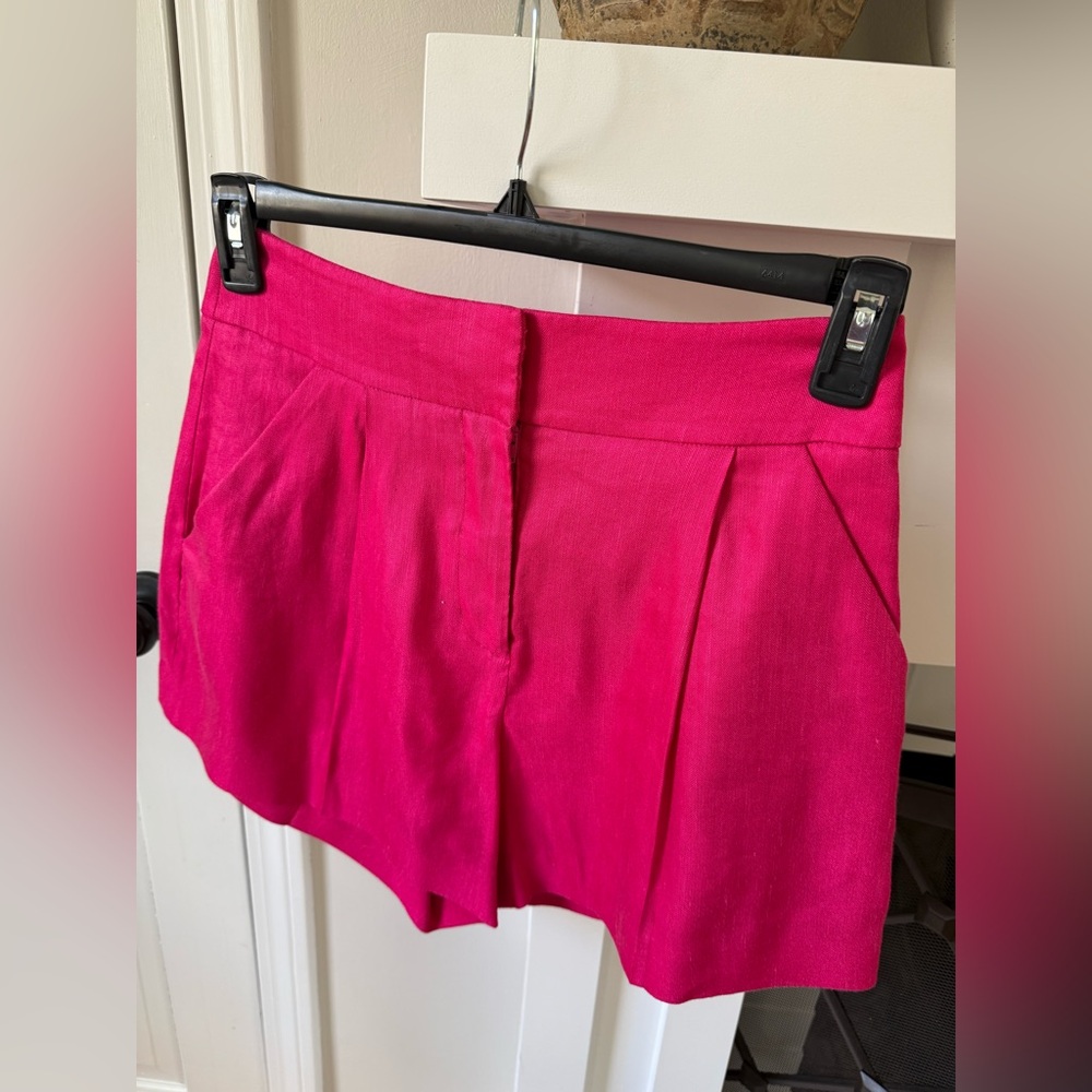 Veronica Beard Pink Tailored Linen Blend Short